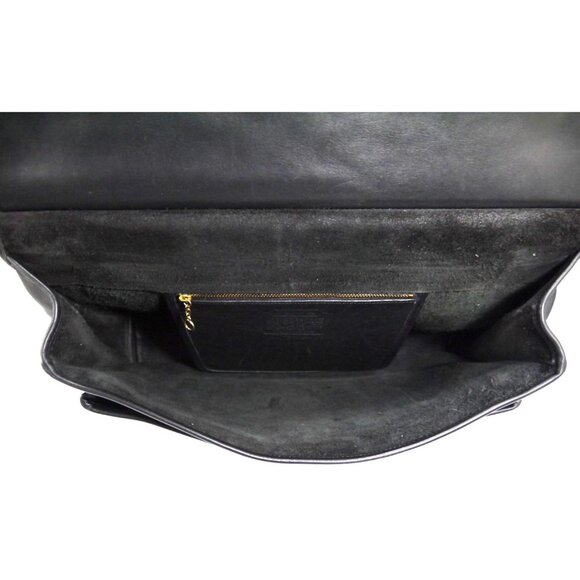 Vintage COACH black leather attache messenger tablet laptop bag removable strap - Picture 6 of 6